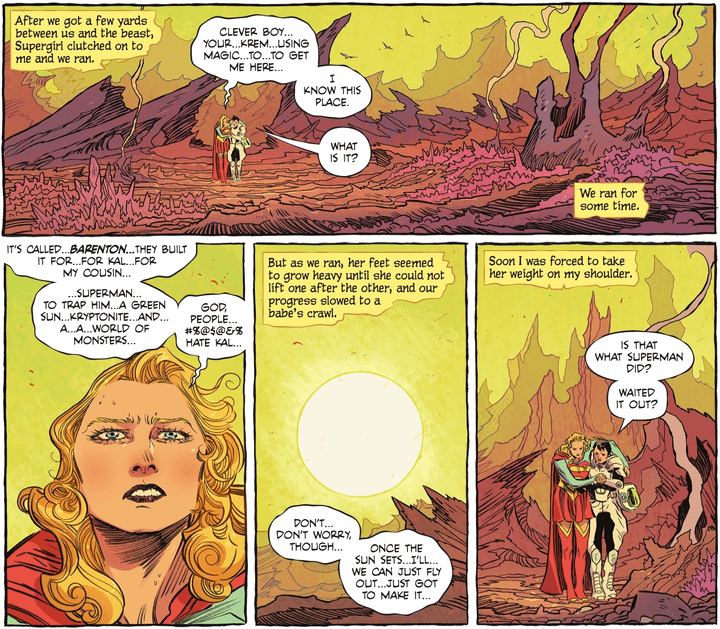Ruthye Knoll and Supergirl on Barenton in the comics.