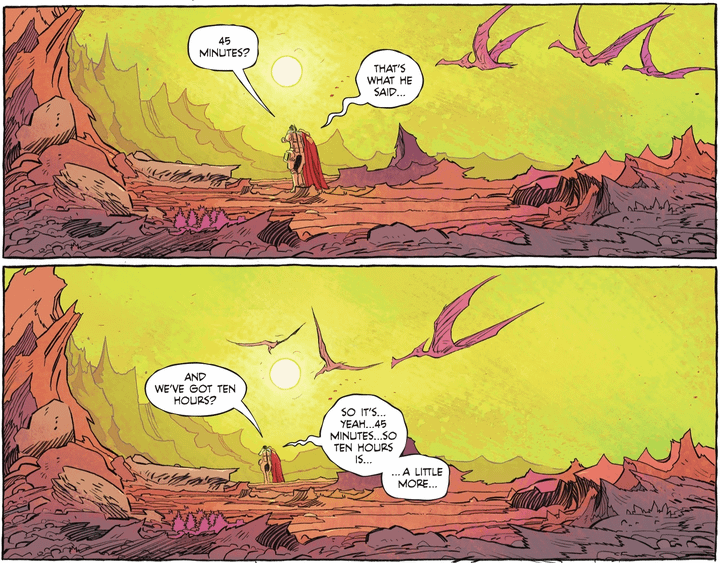 Ruthye Knoll and Supergirl on Barenton in the comics.
