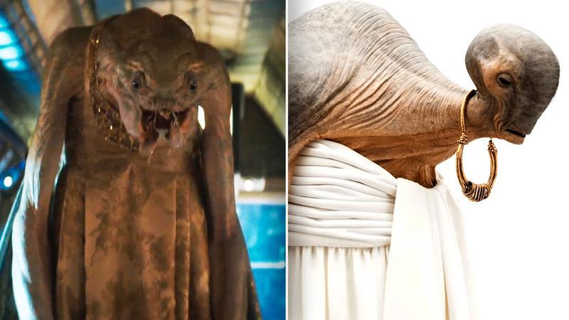 Supergirl 2026 alien with Lexo Sooger in movie side by side.