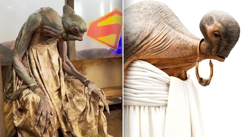 Supergirl 2026 alien animatronic with Lexo Sooger.
