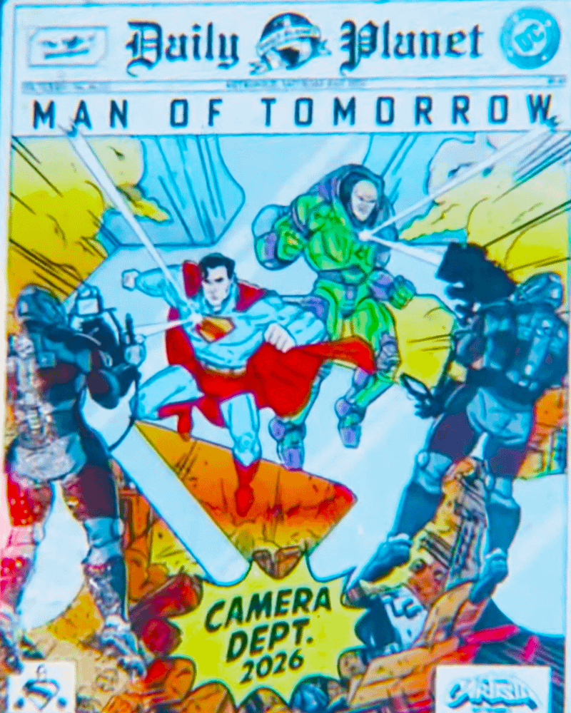 Man of Tomorrow art showing Superman and Lex Luthor Teaming Up