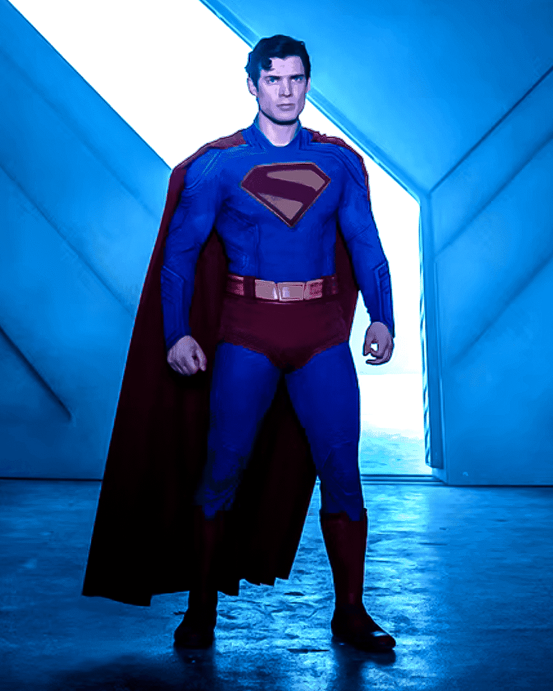 David Corenswet in Superman suit in press photo for 'Superman.'