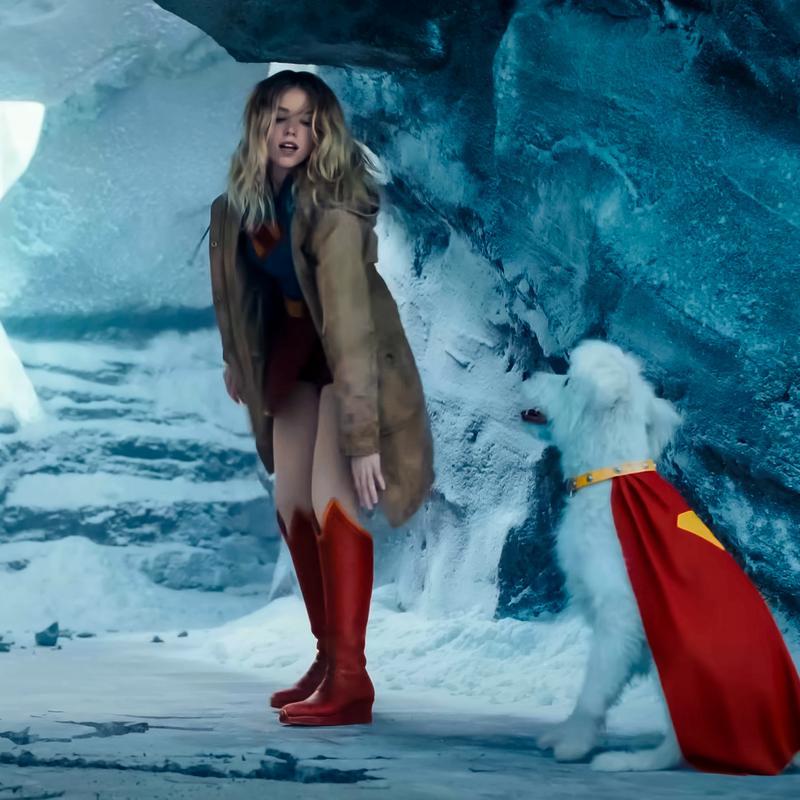 Supergirl and Krypto in Superman movie