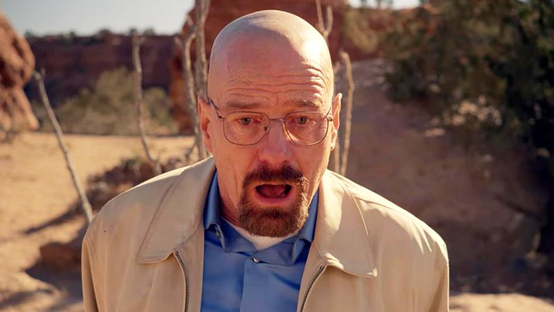 Walter White opening his mouth in the iconic shot in Breaking Bad's Ozymandias.
