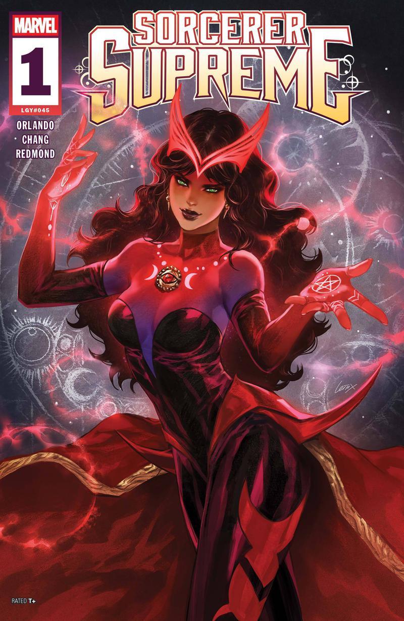 Sorcerer Supreme cover with Scarlet Witch on it