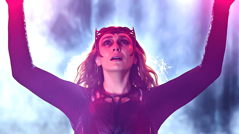 Elizabeth Olsen as Scarlet Witch in Doctor Strange in the Multiverse of Madness.
