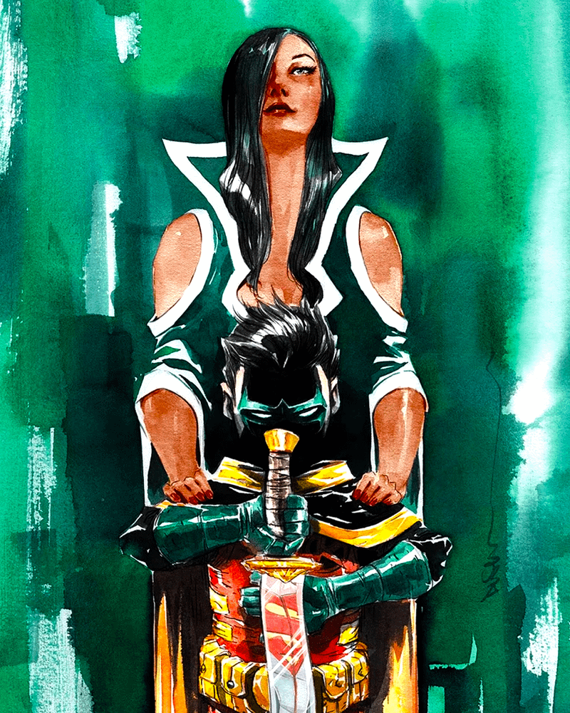 Talia al Ghul and Damian Wayne