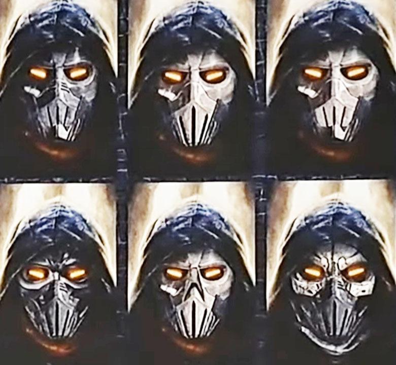 Several Taskmaster concept mask designs made for Thunderbolts*