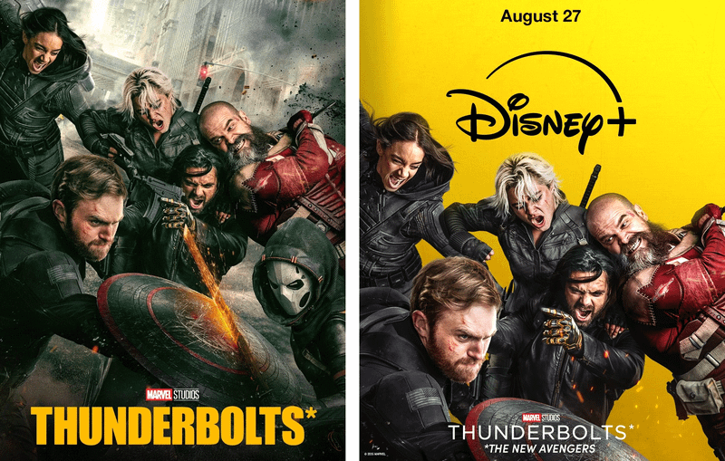 Thunderbolts team gets into a brawl in film poster.