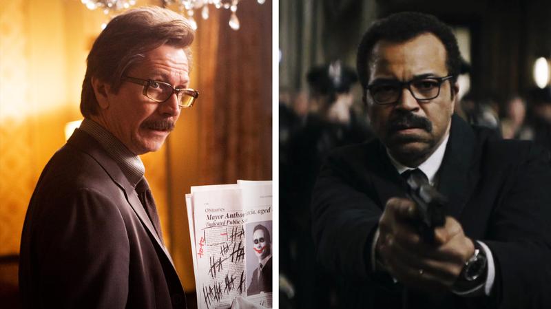 Gary Oldman as Jim Gordon in 'The Dark Knight,' Jeffrey Wright as Jim Gordon in 'The Batman.'