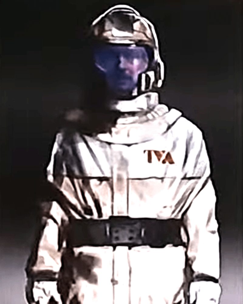 Concept art for the TVA Temporal Core Suit from Loki Season 2