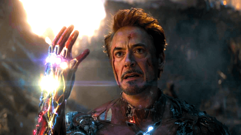Robert Downey Jr. as Iron man in Avengers: Endgame.