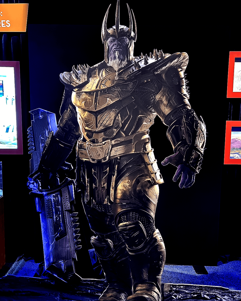A King Thanos cardboard cutout.