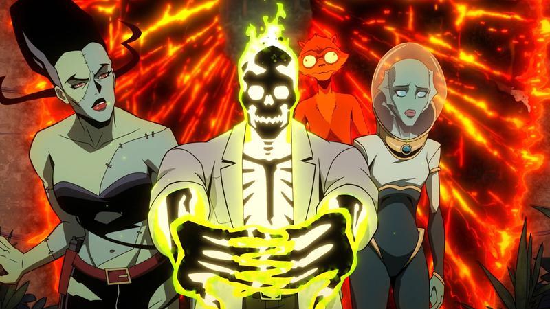 The Bride of Frankenstein, Doctor Phosphorus, Weasel, and Nina Mazursky in Season 1 of Creature Commandos.