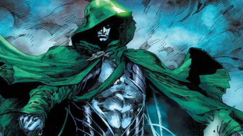 The Spectre surrounded by smoke in DC Comics.