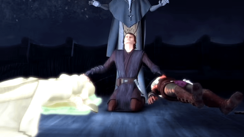 Anakin using Force healing.