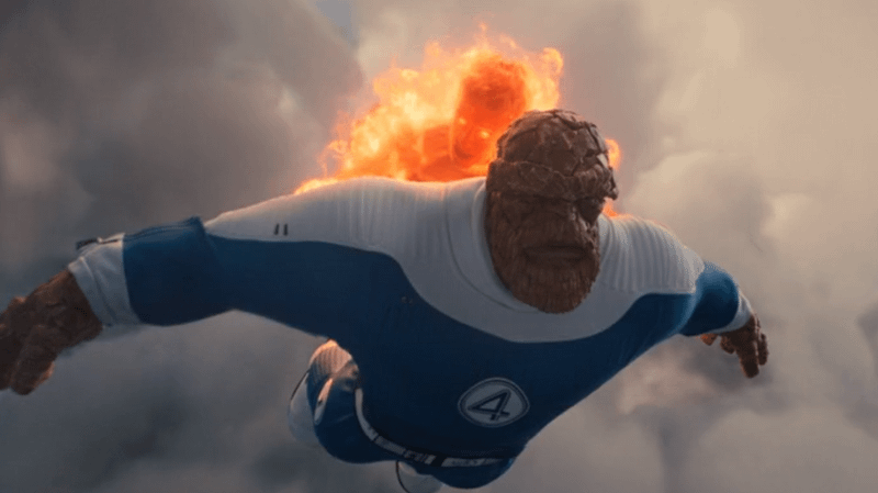 Ebon Moss Bachrach as Thing in suit in Fantastic Four First Steps