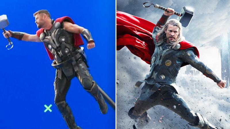 Chris Hemsworth Thor in Avengers Infinity Defense vs Thor The Dark World.
