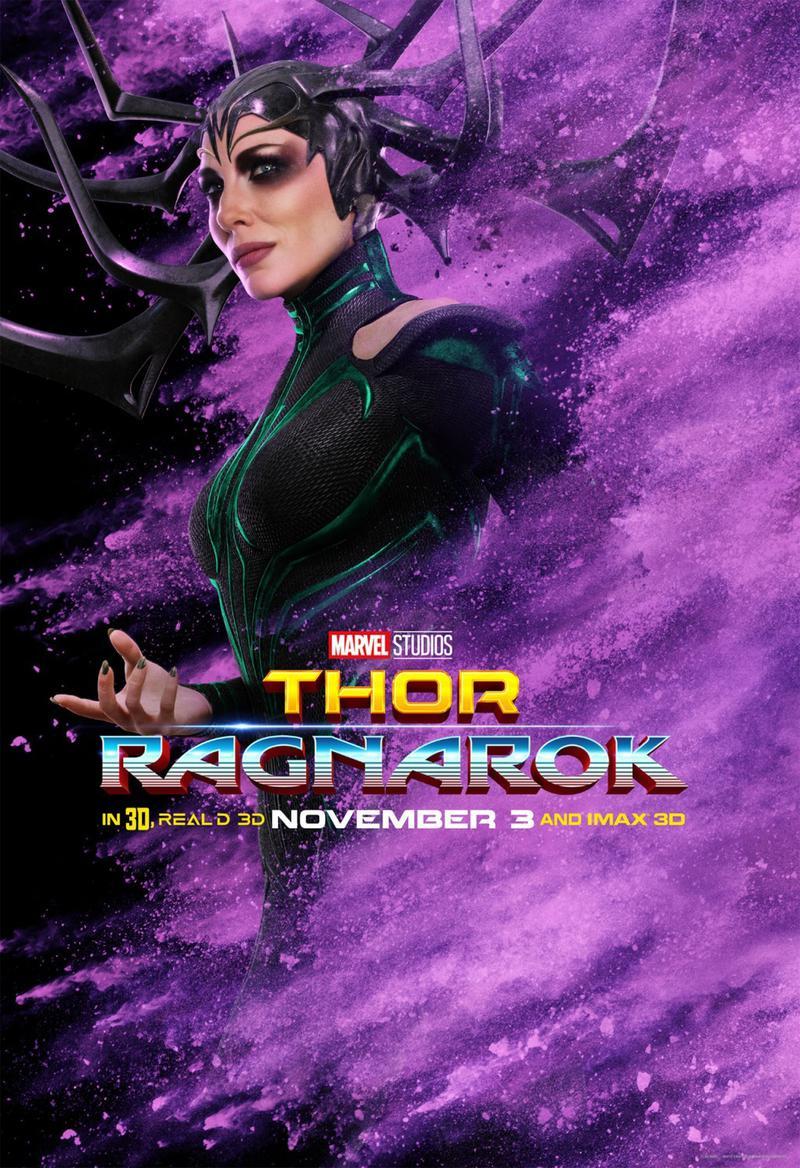 Cate Blanchett as Hela in 'Thor: Ragnarok' poster.