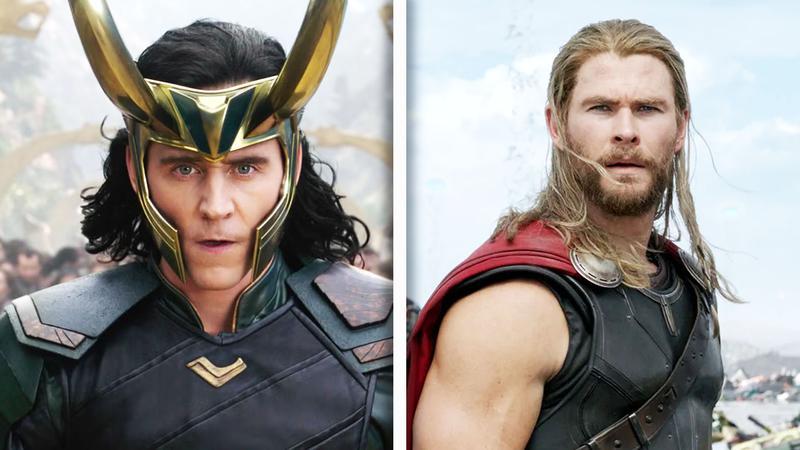 Tom Hiddleston Loki and Chris Hemsworth Thor