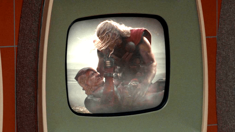 Deadpool and Thor on screen in Deadpool & Wolverine