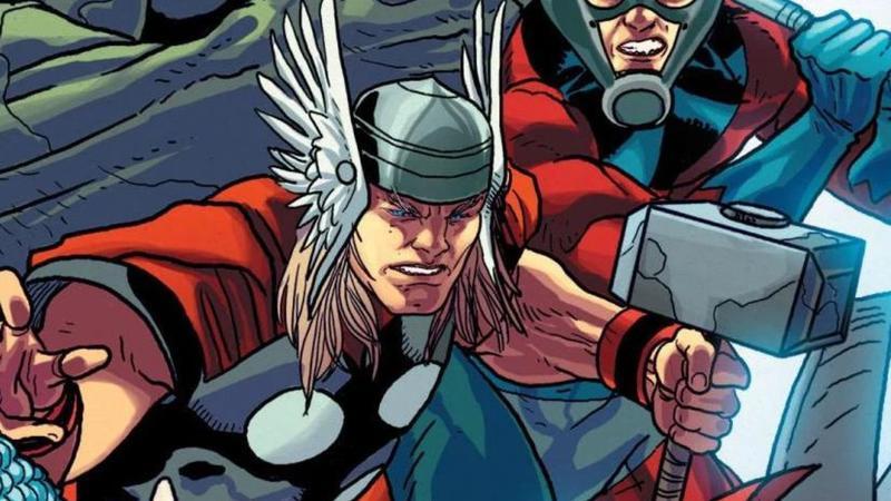 Thorr Odinson gritting his teeth in Marvel Comics.