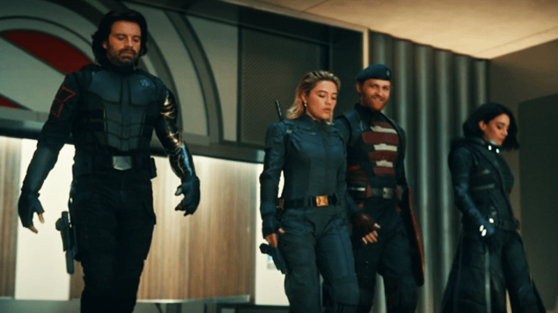 Sebastian Stan, Florence Pugh, Wyatt Russell, and Hannah John-Kamen in Thunderbolts*