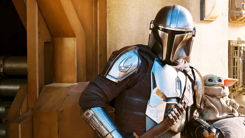 Din Djarin and Grogu in The Mandalorian