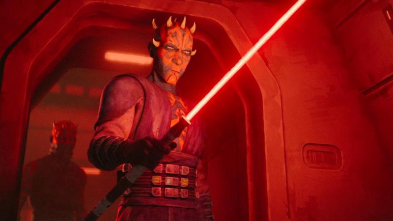 Darth Maul wielding a lightsaber in Maul – Shadow Lord.