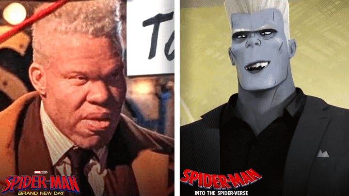 Tombstone from Spider-Man: Brand New Day on the left and from Into the Spider-Verse on the right.