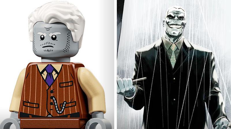 The Tombstone minifigure compared to the character in Marvel Comics.