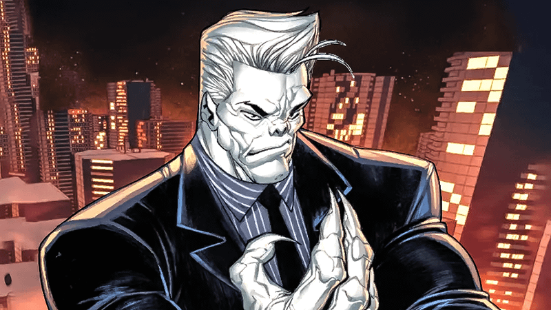 Tombstone in front of New York City in Marvel Comics.