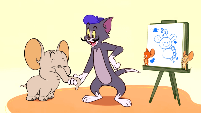 The elephant art challenge from Tom and Jerry.