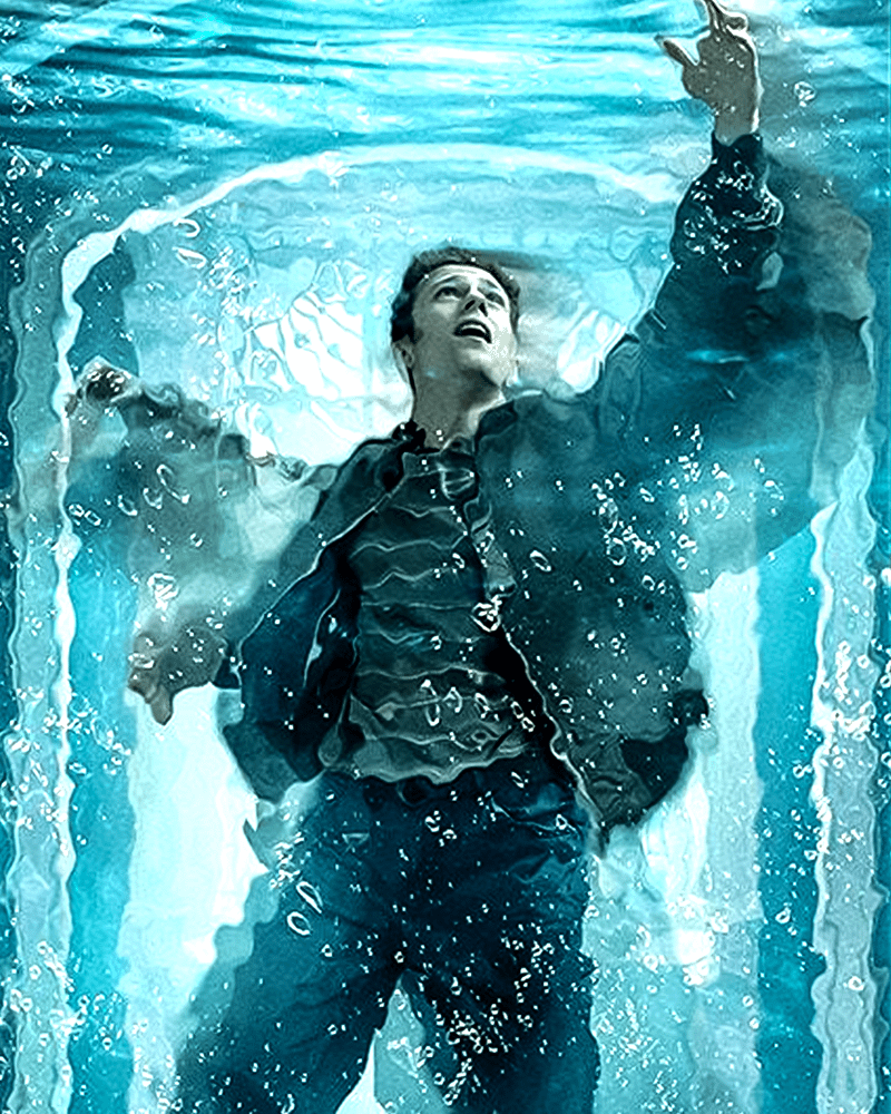 Ruaridh Mollica as Tommy Maximoff floating in water in 'VisionQuest' poster.