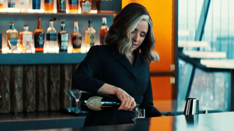 Val at Tony Stark's bar in the Watchtower