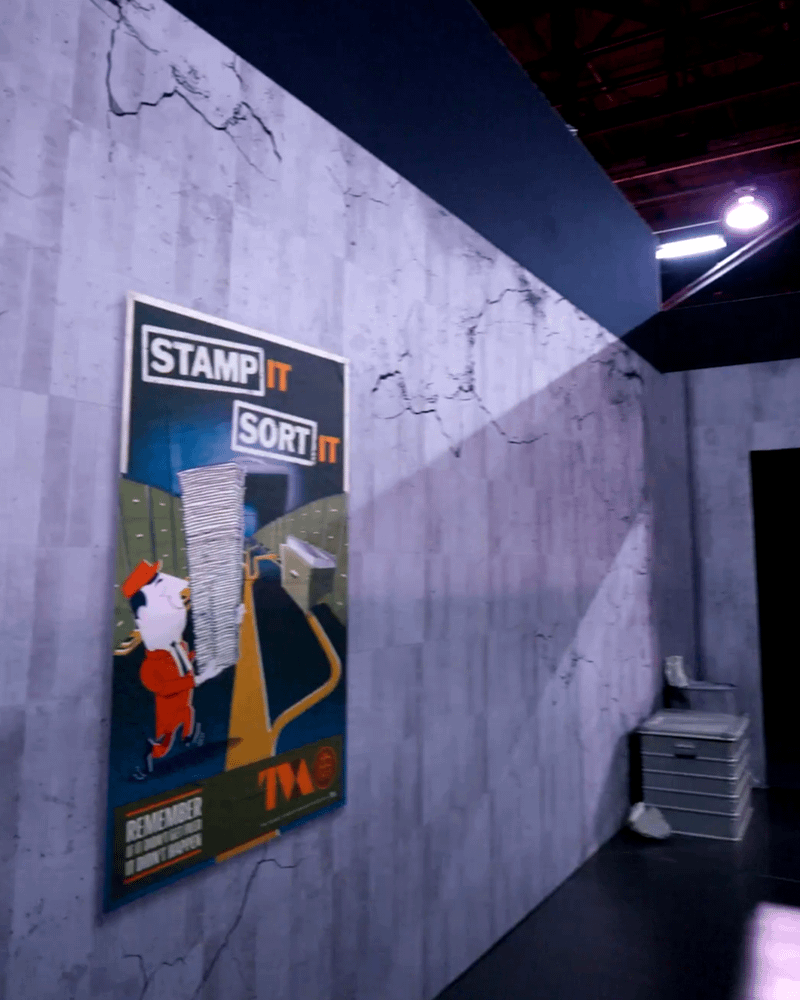 Cracked walls in the TVA exhibit at D23.