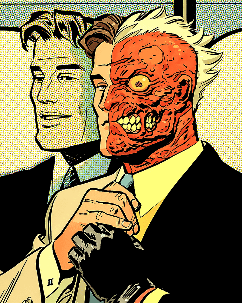 Harvey Dent as Tw-Face in DC Comics.