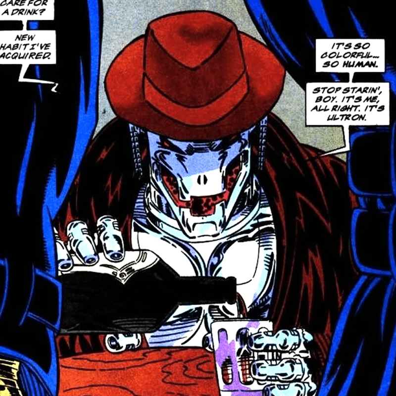 Ultron getting drunk in the comics.
