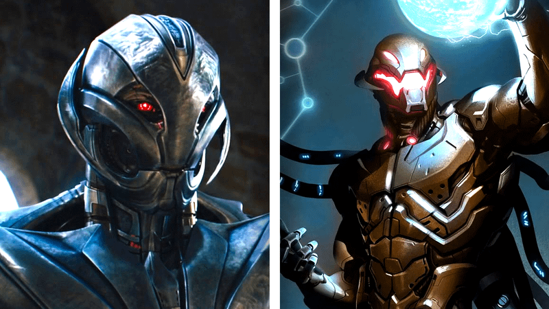 Ultron in Marvel Comics and Avengers Age of Ultron.