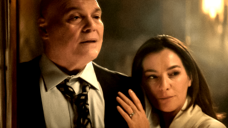 Vincent D'Onofrio as Wilson Fisk & Ayelet Zurer as Vanessa Fisk in Daredevil: Born Again.