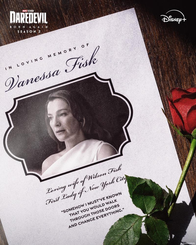Vanessa Fisk tribute poster for 'Daredevil: Born Again' Season 2.