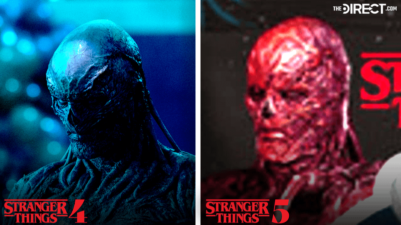 Vecna's look comparison in Stranger Things Season 4 and 5