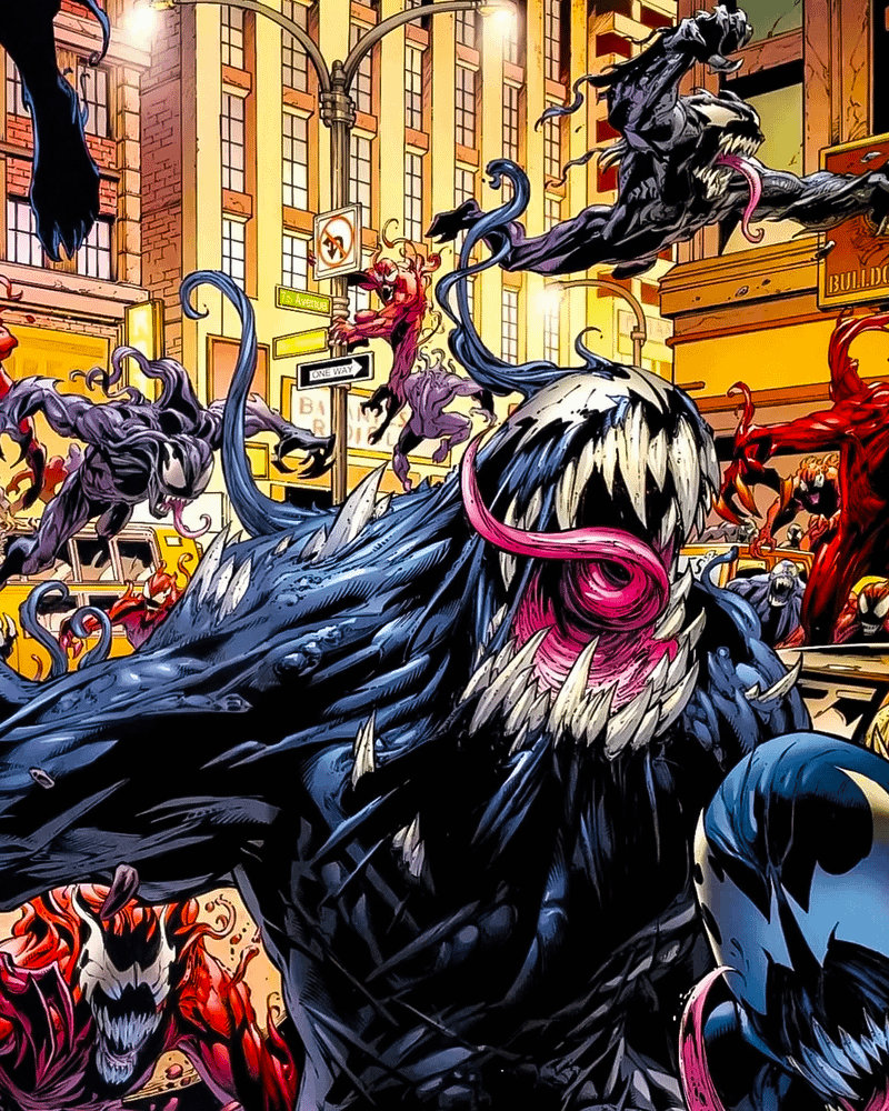 Venom Bomb symbiotes in Manhattan.