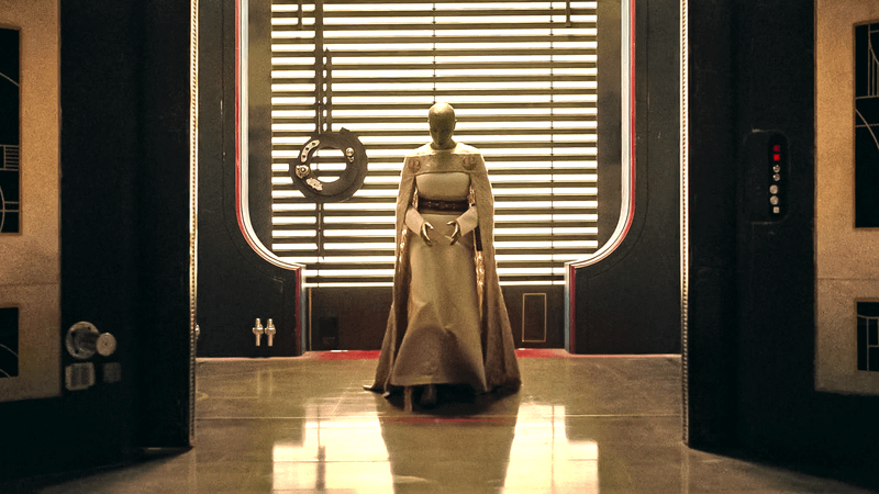 Vernestra approaching Yoda in The Acolyte.