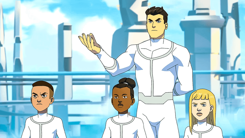 A young Nolan dismissing his class in Invincible Season 4, Episode 2.