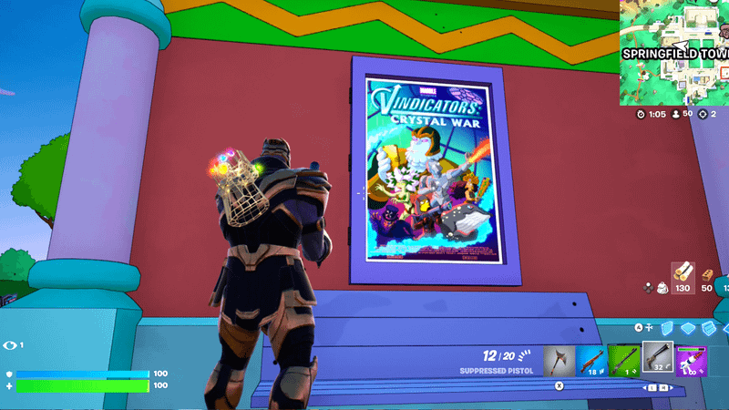 Vindicators Crystal War poster in Fortnite