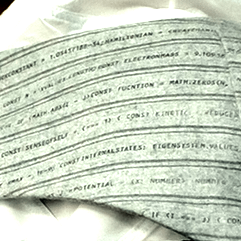 Codes inscribed on Vision's costume.