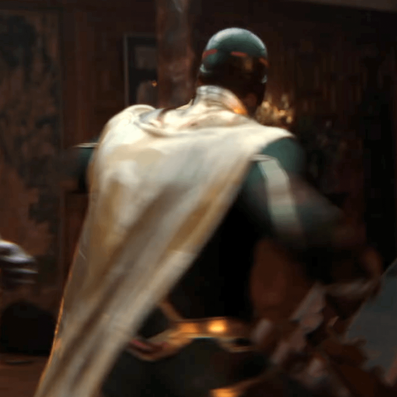 Ultron in a battle in his new costume.