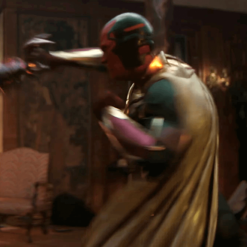 Vision fighting Ultron.
