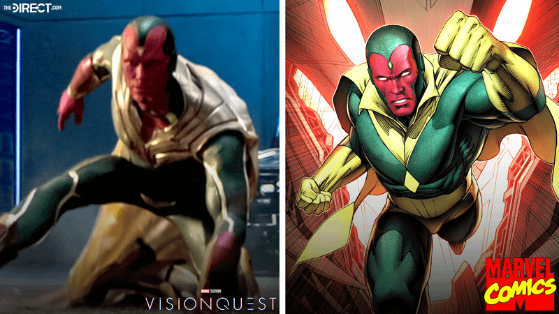 VisionQuest's Vision costume & Marvel Comics' Vision costume.